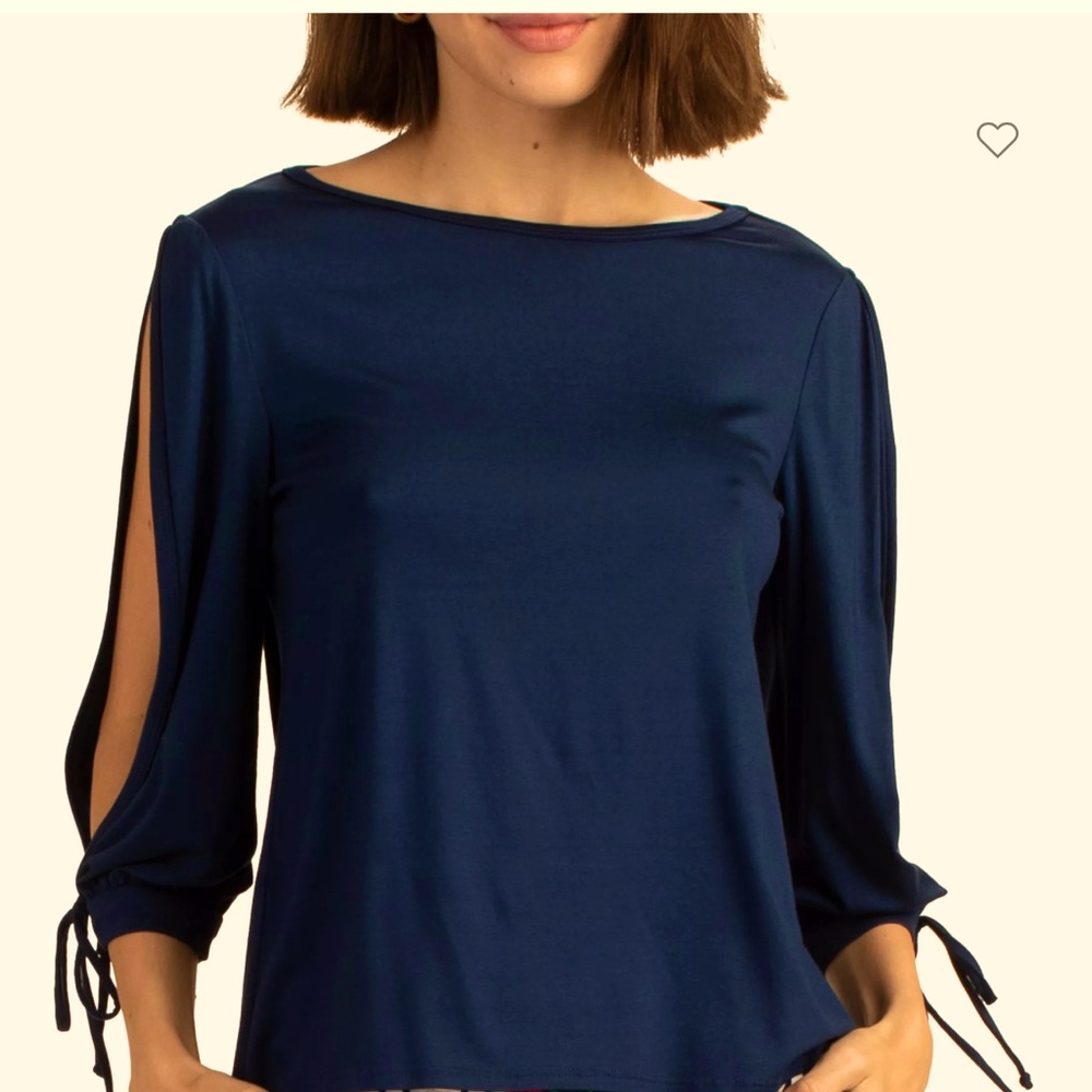 New Trina Turk Gabriella Slit Sleeve Top